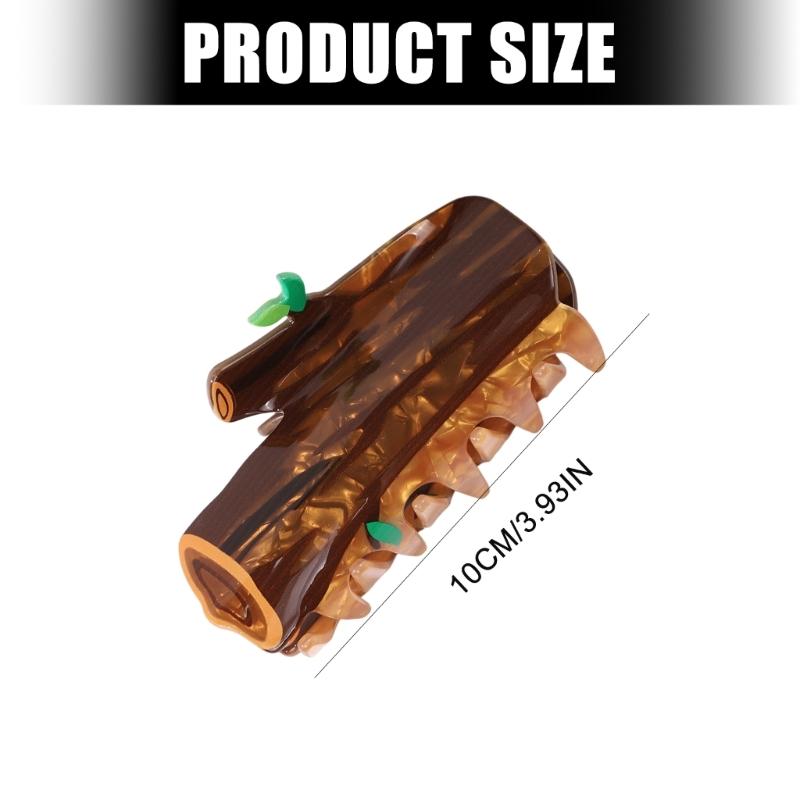 Nature Charm Tree Stump Design Hair Clip Geometric Cloud Pattern Acrylic Hair Accessory For Women Girls