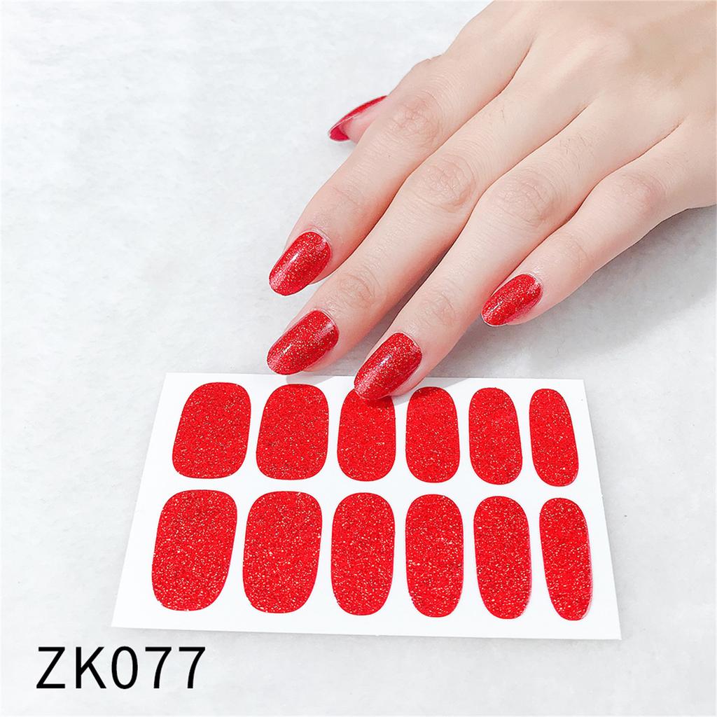 Glitter Full Wraps Nail Stickers Nail Polish Sticker Glitter Self-Adhesive Waterproof Nail Art Decals Manicure Nail Tips