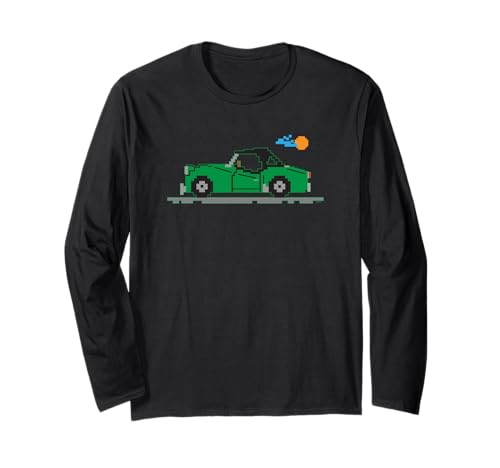 

8-Bit Cartoon Triumph TR3 TR 3 British Green Sports Car Long Sleeve T-Shirt