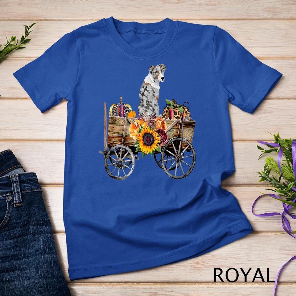 Blue Merle Australian Shepherd Dog Gift Aussie Sunflower Unisex T-shirt 9 M