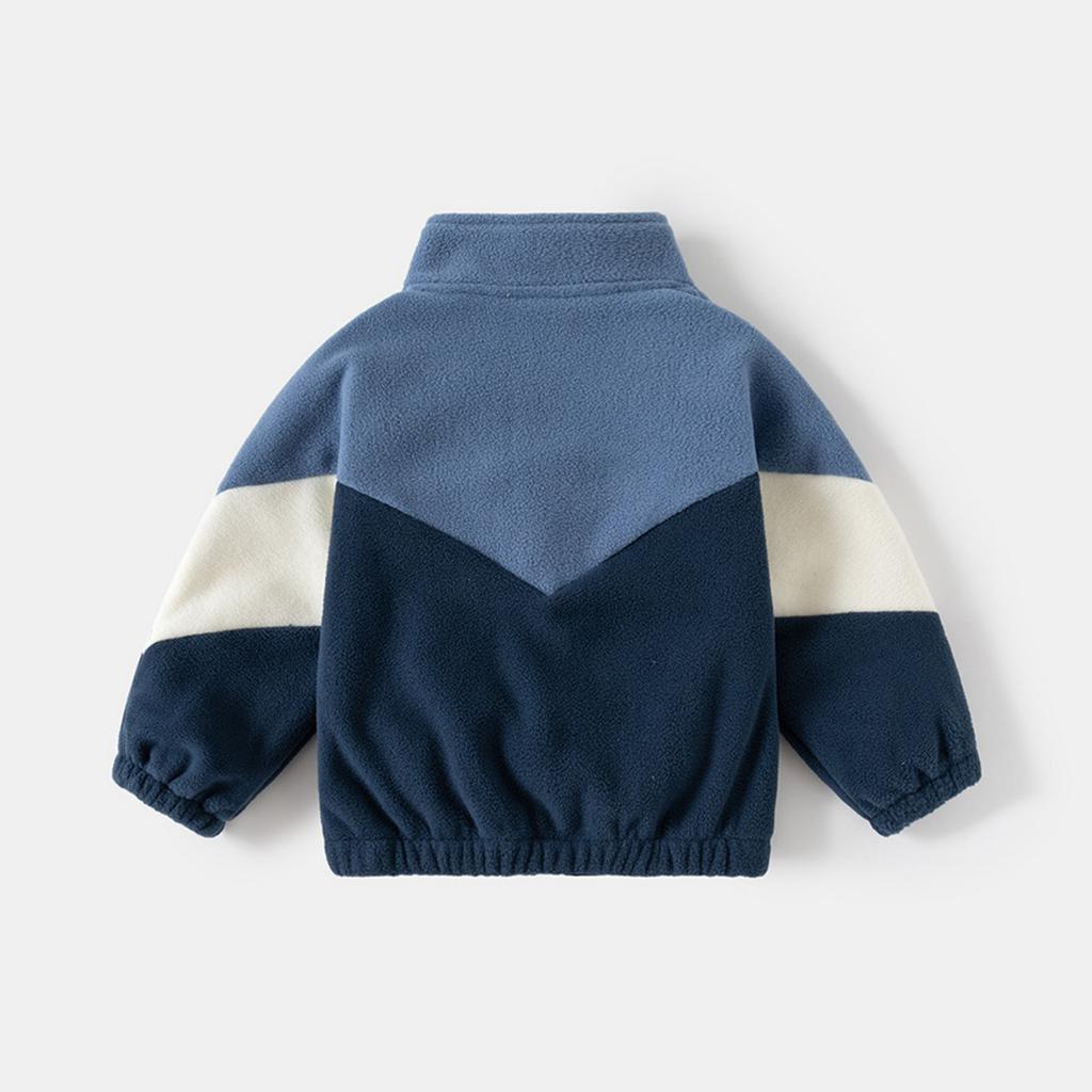 Boys Reversible Jacket Color Block Casual Warm Outerwear for Fall