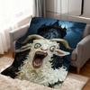 Alternative Gothic Spooky Goat Face art soft warm plush blanket dormitory sofa living room hogar bedroom gift nap home Flannel