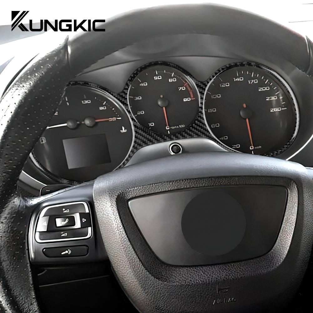 Real Soft Carbon Fiber Sticker For Seat Leon 2005 2006 2007 2008 2009 2010 2011 2012 Car Instrument Dashboard Speedometer Trim