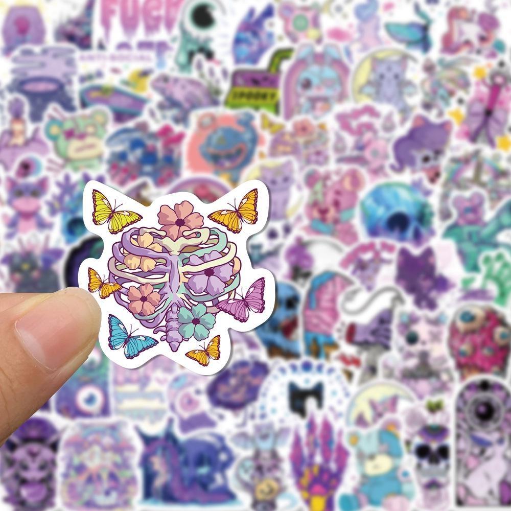 10/65PCS Halloween Stickers Cat and Skull Graffiti Stickers Water Bottle Laptop Mobile Phone Skateboard Suitcase Kids Adult Stickers