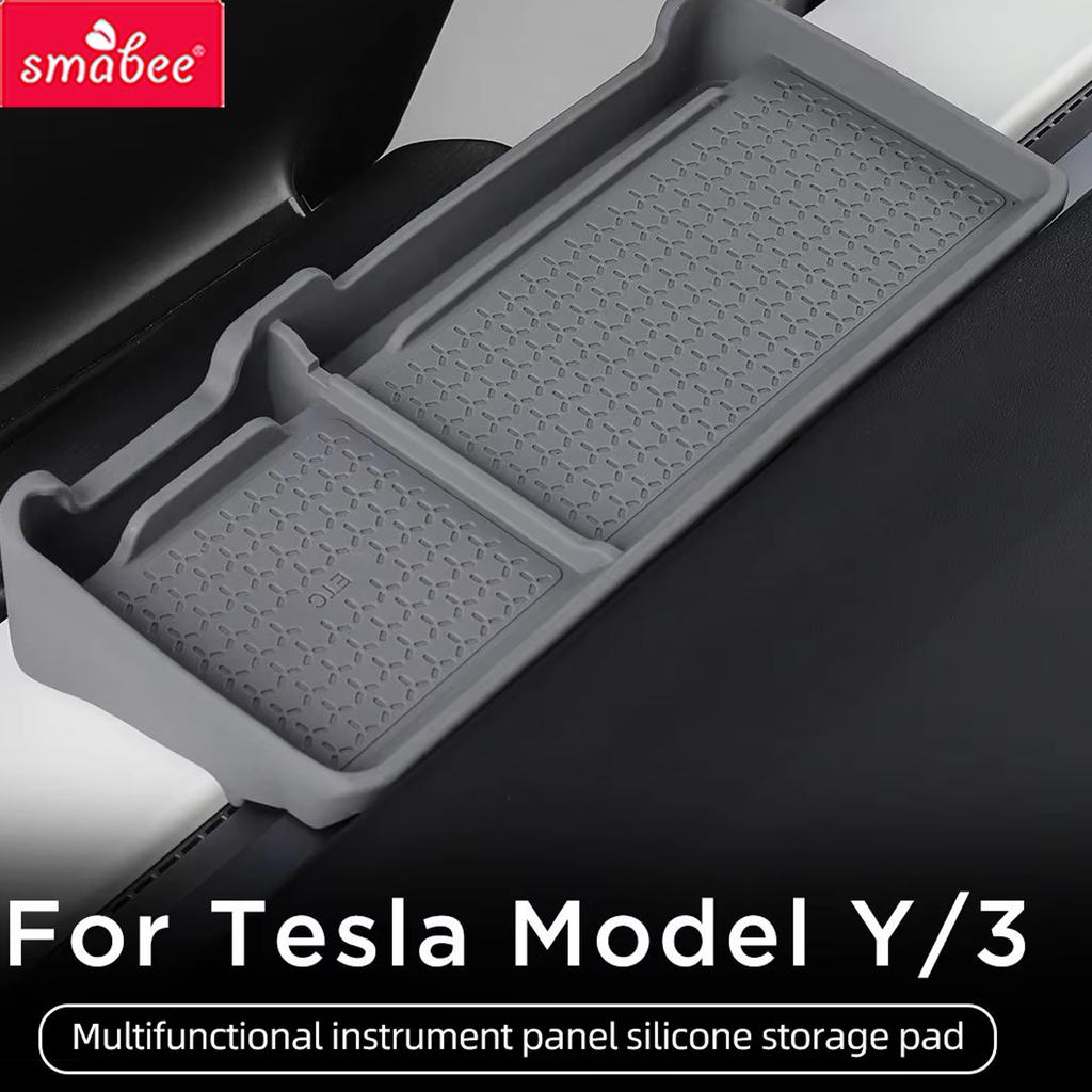 Smabee for Tesla Model 3 Model Y 2023 Anti-Slip Mat Instrument Panel Silicone Storage Pad Phone Holder Car Interior Accessories