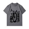 Men's 100% Cotton Crew Neck Short Sleeve T-Shirt, Vintage Gravel Bike Printed Casual Tee, Comfortable Breathable Daily Wear Top For Bicycle Cycling En