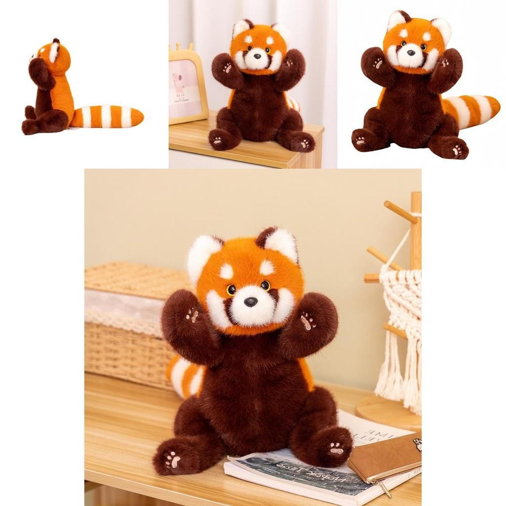 Cute Brown Panda Plush Toy 35cm Adorable Sitting Panda Doll Perfect Birthday Gift For Kids