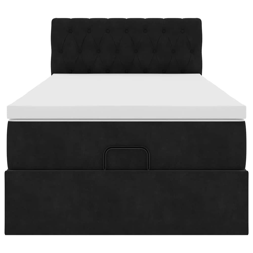 Vidaxl Struttura Letto Ottoman con Materasso, Nera, 80X200 Cm, Velluto