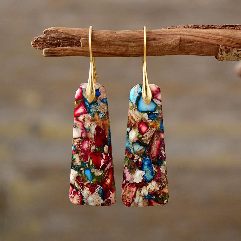 

BLINGBAY женские серьги-подвески, новые простые серьги-подвески из натурального камня, ретро, ​​этнический стиль, популярные аксессуары, современные ювелирные изделия, подарки