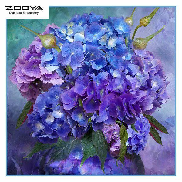 

ZOOYA DIY 5D Полный квадратный горный хрусталь Алмазный цветок Вышивка Картина Вышивка крестом Домашний декор