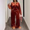 HNXC Women's  Long Sleeve Hooded Neck Fashion Casual Pants Suits Classic Exquisite