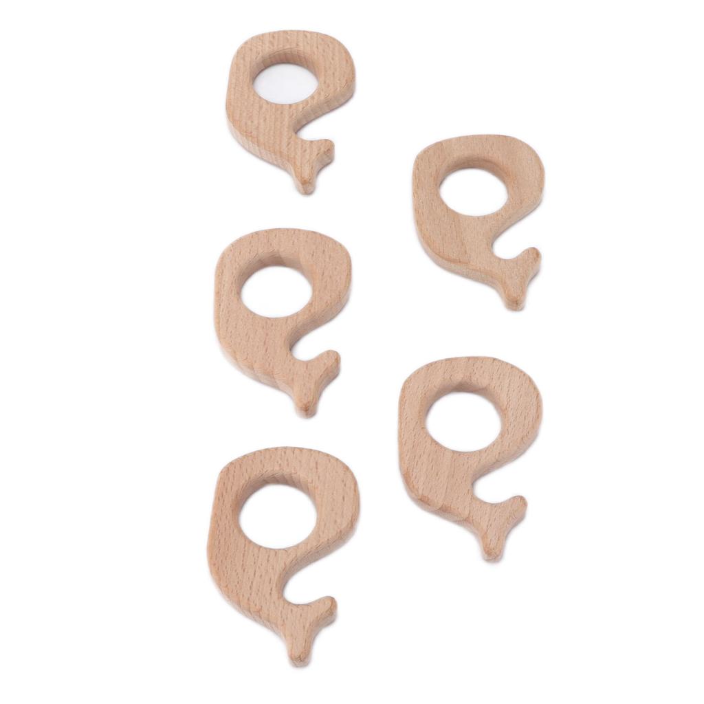 5Pcs Baby Wooden Teether Beech Safe NonToxic Sturdy Cute Snails DIY Jewelry Accessories