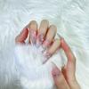 Ornamento de Unhas de Prata Artesanal com Pedras Preciosas Transparente Estilo Influenciador - Design de Manicure de Luxo Leve