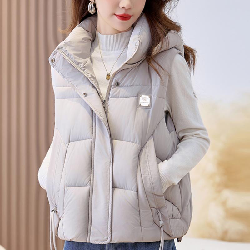 Fashion Winter Women's Vest Hooded Thick Warm Casual Sleeveless Jackets Woman Short Coat