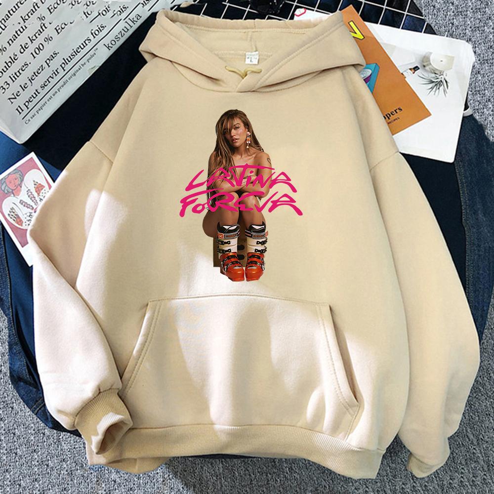 Karol G LATINA FOREVA Hoodie 2025 New Song Retro Women/men Hoodies Funny Autumn Winter Clothes Aesthetic Sweatshirt Vintage