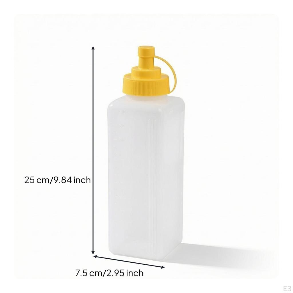 Press Bottle with Flip Cap BroadOpening Hinged Lid Translucent Condiment Dispenser