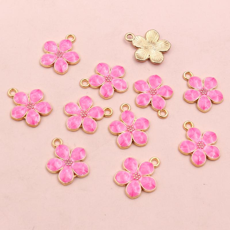 20pcs 17x14mm Flower Charms Pendant Enamel Alloy Small Cute Flower Charms DIY Jewelry Accessories Findings for Necklace Earrings