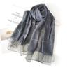Elegant Women's Plaid Silk Scarf - Spring/Summer Shawl