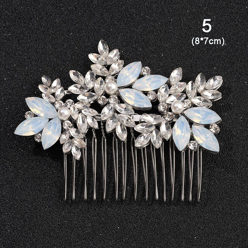 Romantic Hair Jewelry Pearl Leaves Tiara Headpiece Hair Combs Bridal Clips Flower Hair Pin