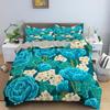 Red Rose King Queen Duvet Cover Valentine's Day Wedding Couple Flower Bedding Set 2/3Pcs Love Heart Floral Polyester Quilt Cover