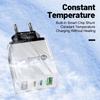 58W Dual Fast Charger with 2PD+QC3.0, Compatible with EU/US/UK Plugs.