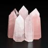 Elegant Pink Natural Rock Rose Quartz Crystal Point Healing Stone Obelisk Wand For Natural Health