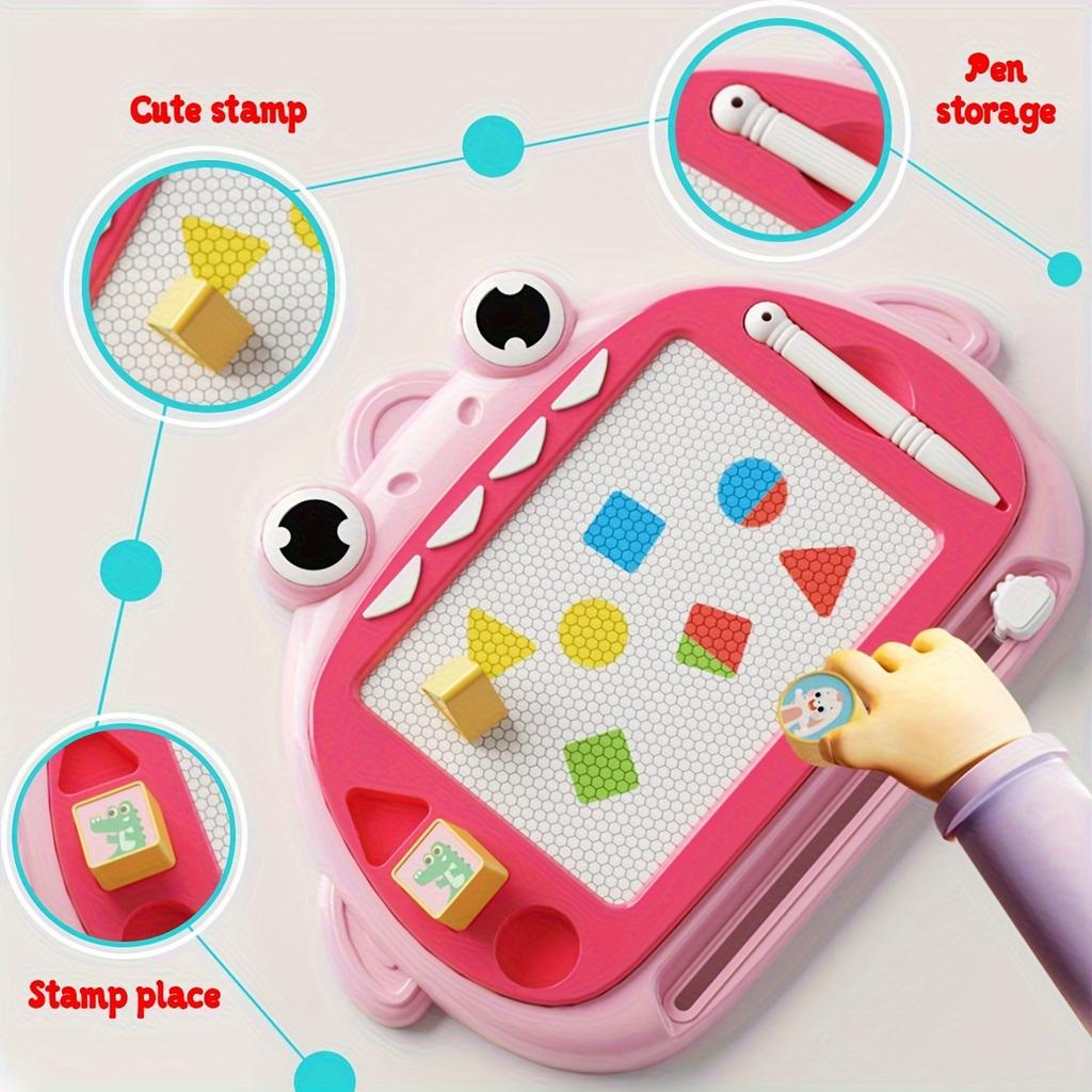 1pc Kids Magnetic Drawing Board with Stamps - Doodle Writing Board for Children, Educational Learning Toy, ABS Resin for Boys & Girls