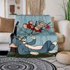 Tom & Jerry Kids Cartoon Wall Art Print PosterBlanket Flannel Throw Blanket for Sofa, Bed, Travel, Camping, Office