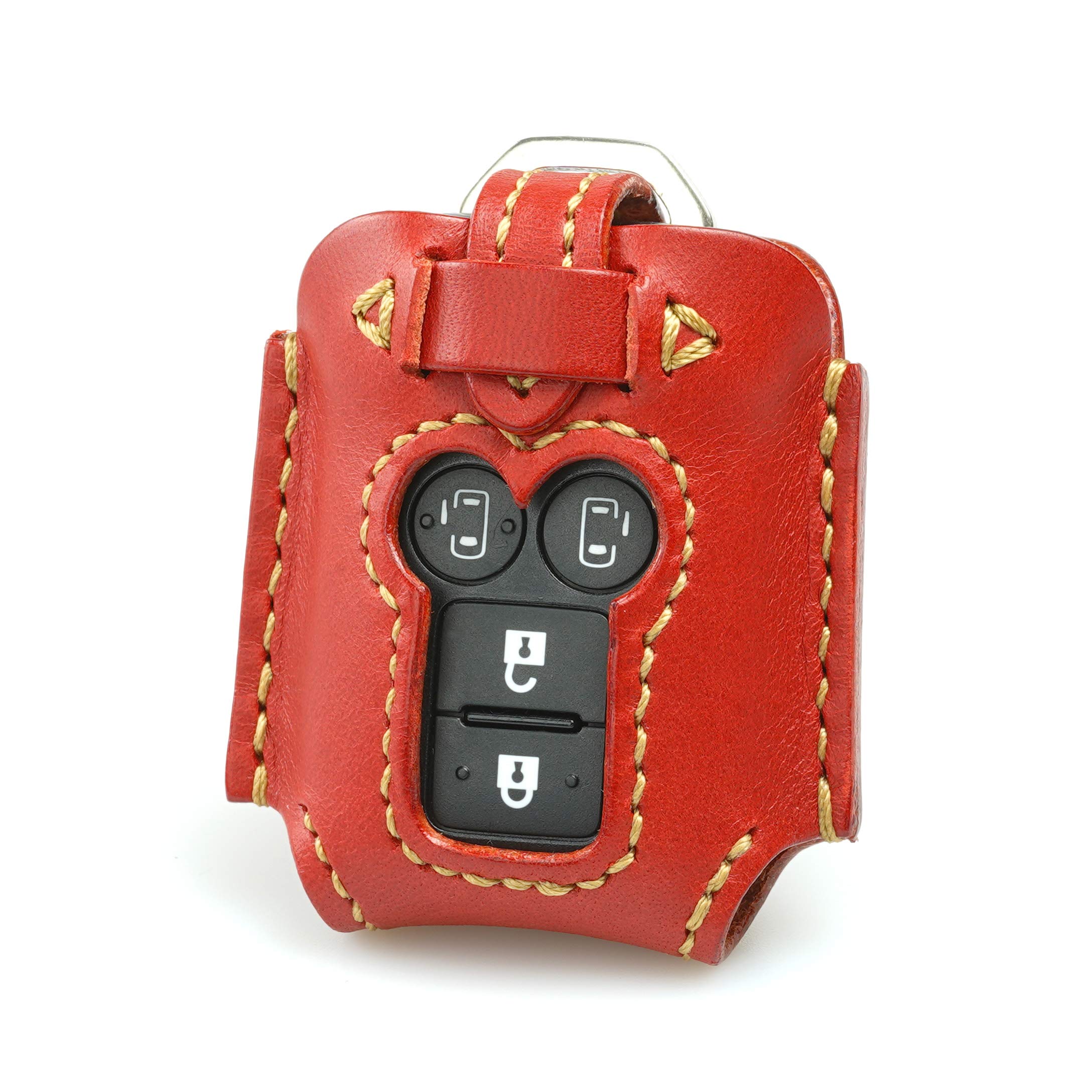 

Кожаный чехол для смарт-ключа Chaya из натуральной кожи для Suzuki Swift Wagon Wagon R и Spacia Custom - (suzuki-c) (4 кнопки, красный) Хастлер, Джимни, Свифт,