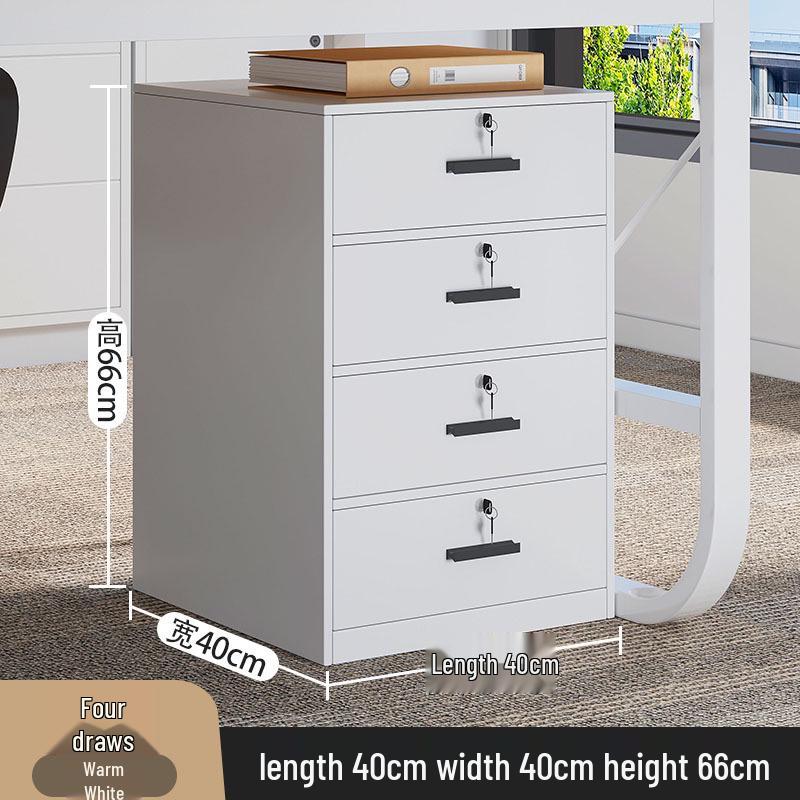 Office Mobile Filing Cabinet with Lock, Wheels, and Drawers