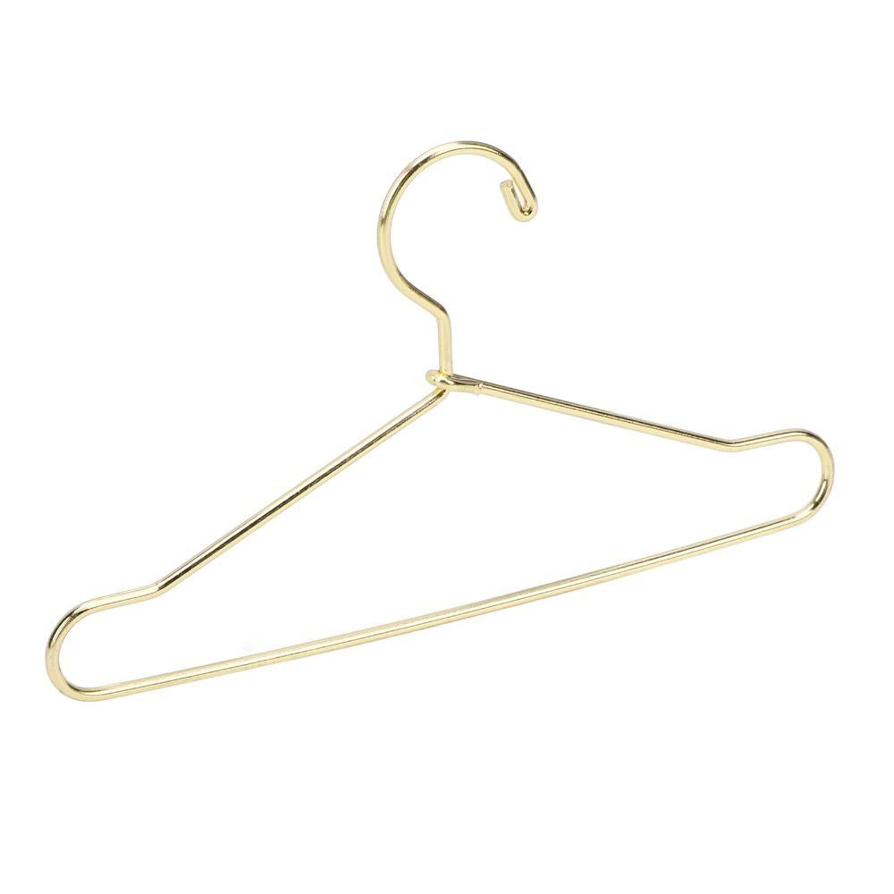 10pcs Stainless Steel Doll House Clothes Hanger Rose Gold Outfit Holder Wardrobe Storage