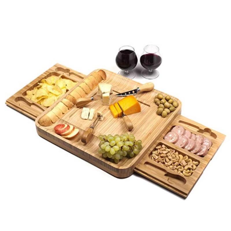 Bamboo  Slate Cheese Board Set