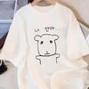 Cute Hug Me Bear Graphic Unisex Tshirt Korean Text Cartoon Print Crew Neck Short Sleeve Cotton Tees Harajuku Casual Street Tops