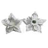 5 Pack Christmas Poinsettia Glitter Flower Ornaments in Colors