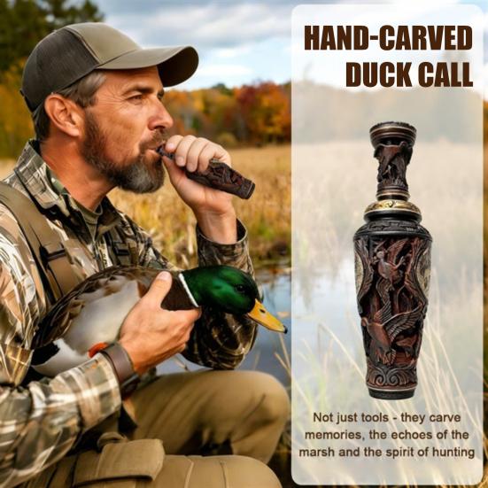 Handmade Hunting Duck Call Whistle Portable Lightweight Hand-Carved Wooden Realistic Sound Outdoor Waterfowl Crow Bird Animal Caller
