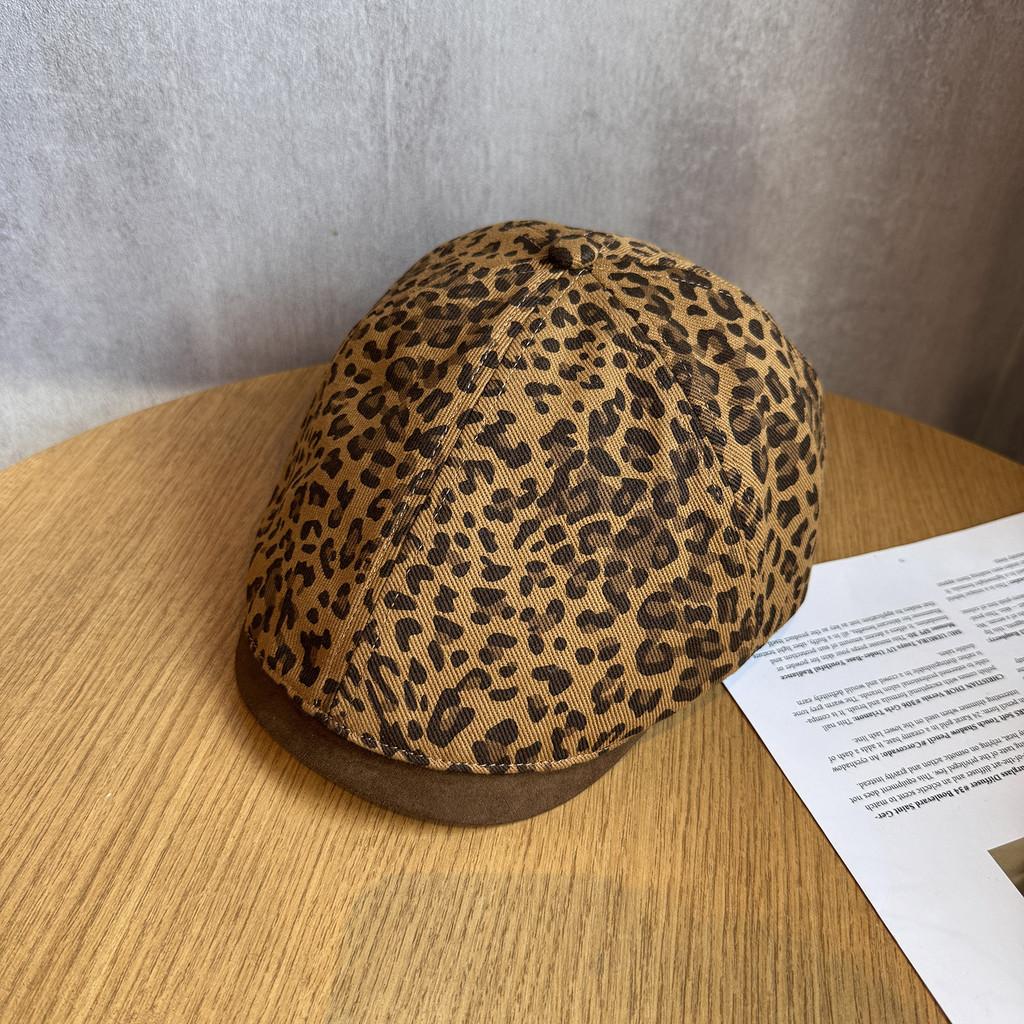 Fashion Splicing Design Leopard Print Pattern Women Casual Beret For Daily Wear