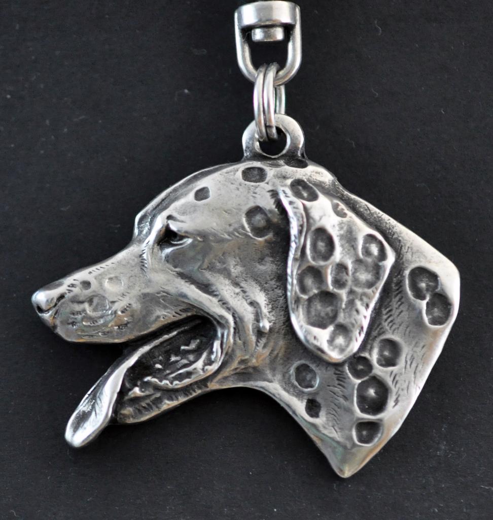 Dalmatian, Carriage Dog, Spotted Coach Dog - Silver-plated Key Ring with Dog, Handbag Decoration, Backpack Pendant by Art-Dog Brand