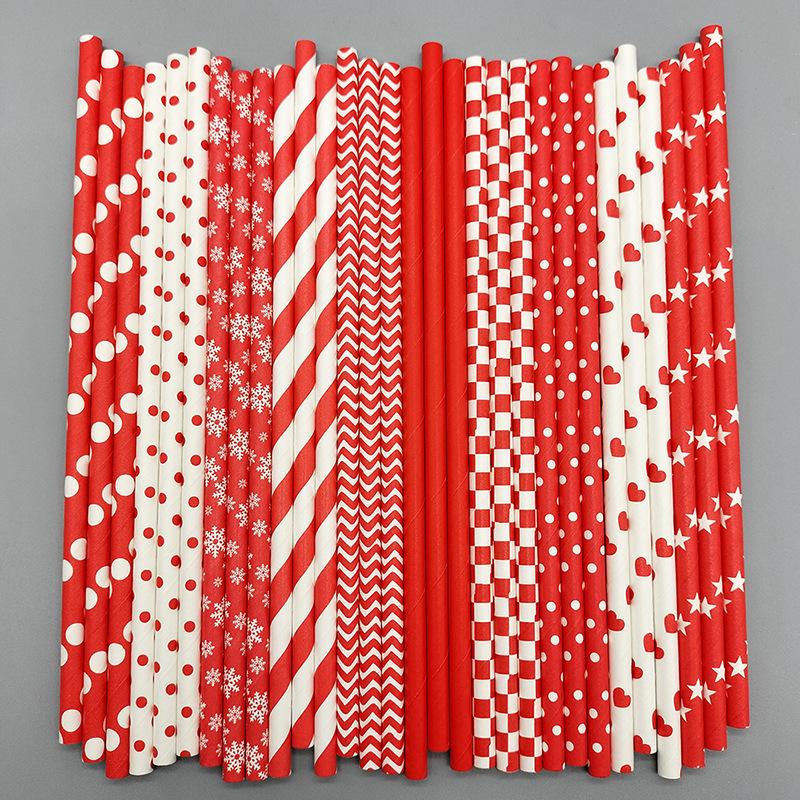 Eco-Friendly Disposable Decorative Paper Straws for Beverages and Desserts