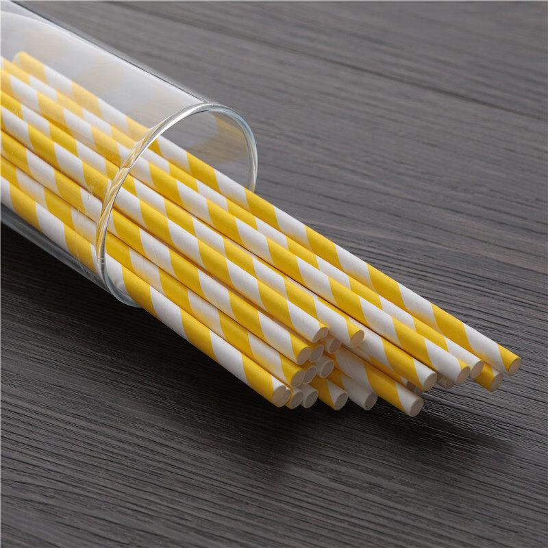KASHICONG Colored Degradable Kraft Paper Straws
