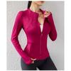 Women S Yoga Sports Zip Up Jacket For Running Gym Fitness Tight Fit
