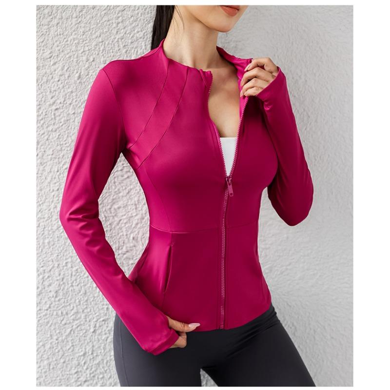 Women S Yoga Sports Zip Up Jacket For Running Gym Fitness Tight Fit