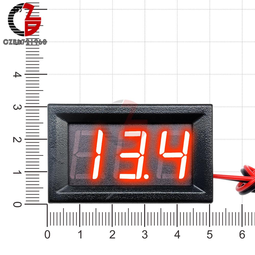 DC 4,7-30V 0,56'' Tommers Mini LED Digitalt Voltmeter Spenningsmåler 3 Sifre 2 Ledninger 5V 12V Bil Motorsykkel Voltmåler Tester Detektor Monitor