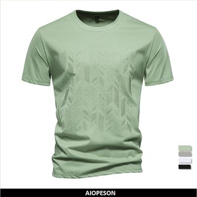 Yaz Serin Pamuk Karışımı T-shirt Erkekler için Kısa Kollu Marka Kaliteli Nakış Erkek T Shirt