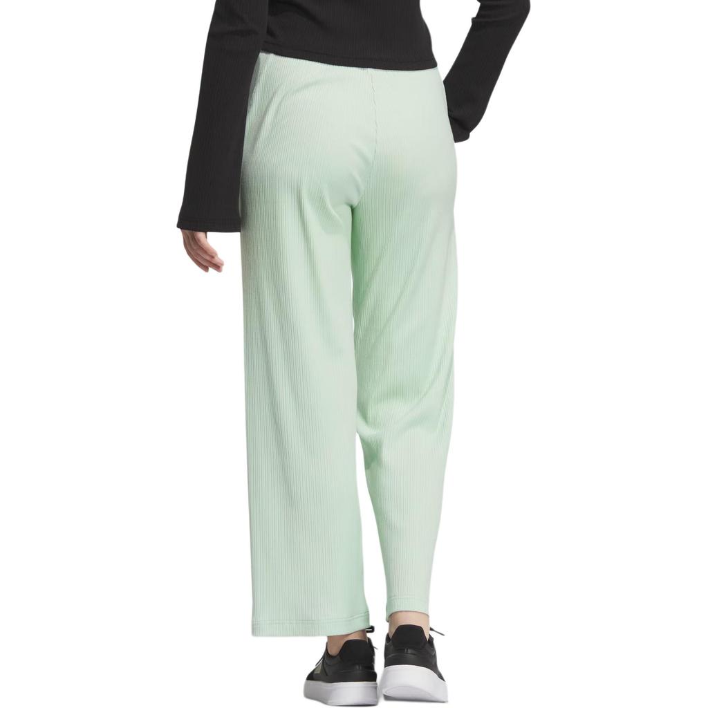 adidas Lounge WIDE LEG KNIT JOGGERS Casual Pants Women's Light Green JJ3605
