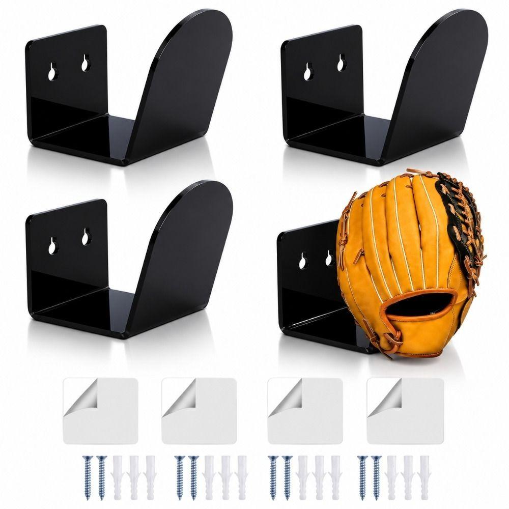 4PCS Screw Mounting Baseball Glove Wall Mount Baseball Mitt Wall Holder  Practice Gear Organization