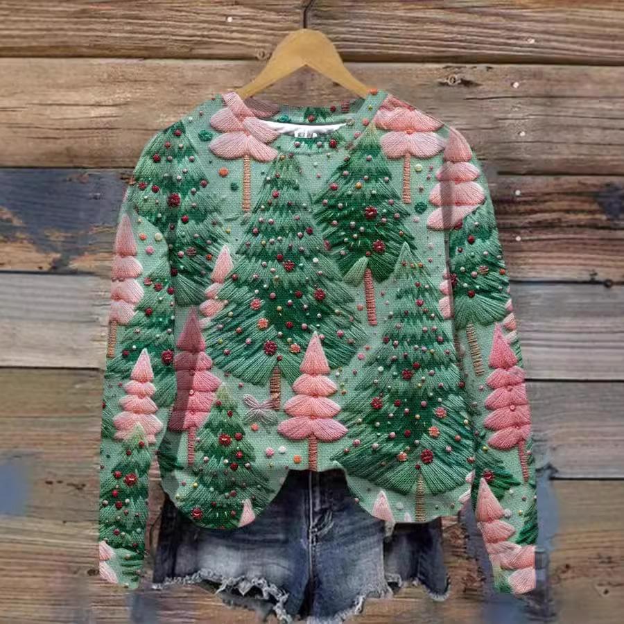 New Christmas Autumn/Winter Printed Round Neck Hoodie For Women