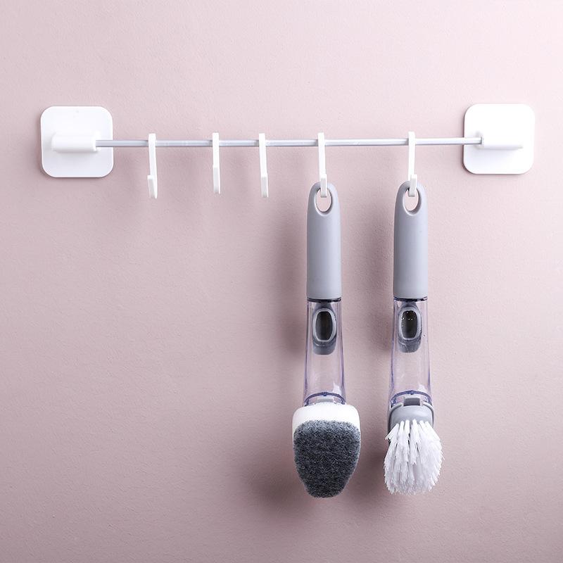 2475 Brush Pots and Dishes, Wash Dishes, Kitchen Household Long Handle Cleaning Wipe Lazy Detergent, Automatically Add Liquid To Wash Pots, Brush