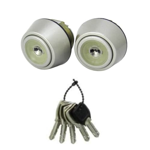 MIWA FESP 08FESP Replacement PS Cylinder Set for Insulated Doors (YKKap HH4K14524) (Silver)