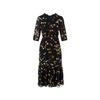 Lancy French Pastoral Floral V-Neck Puff Sleeve Dress