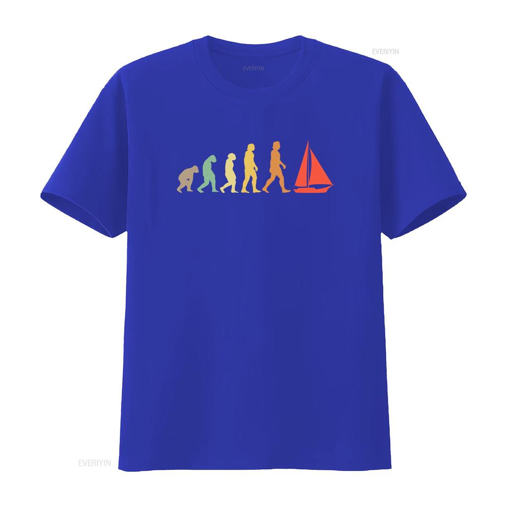 Sailing Evolution T Shirt for Men Funny Dad Lover Print Cool Design vintage Washed Versatile Casual Stretched homme Stylish